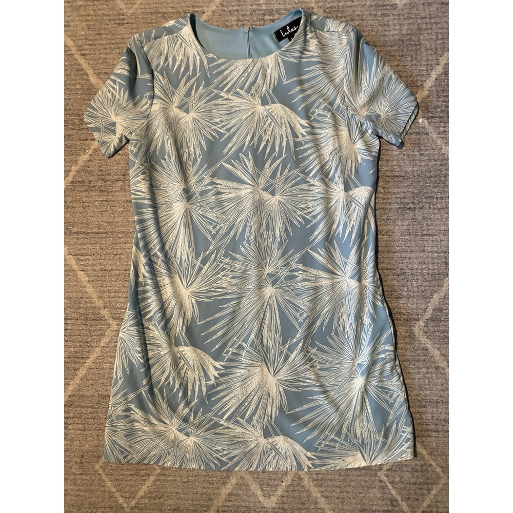 Lulus Womens Dress Cancun Calling Leaf Print Shift Mini Dress Size Small EUC